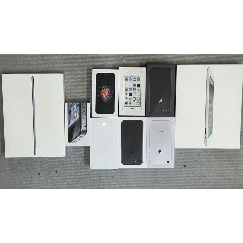 Lot 9 Empty Apple Boxes iPhone iPad Mixed Lot